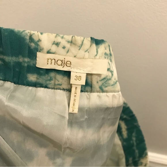 Maje Cameleon Skirt 38 tie dye teal green cream off white - Picture 8 of 11